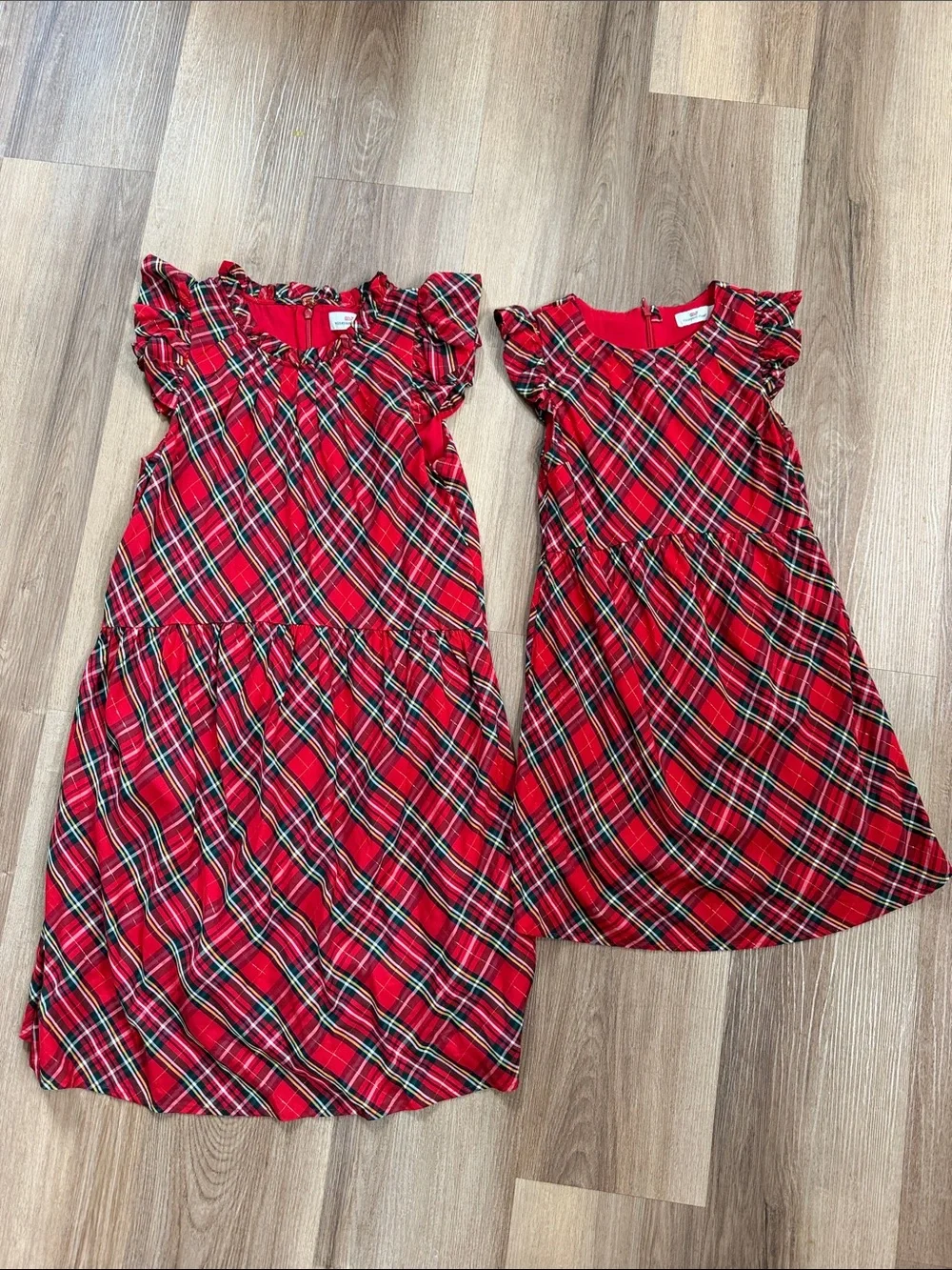 Vineyard Vines Mommy & Me Red Tartan Holiday Christmas Dresses XS and 8 Girls
